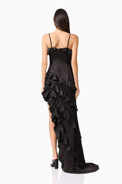 Kyla Asymmetrical Gown In Black