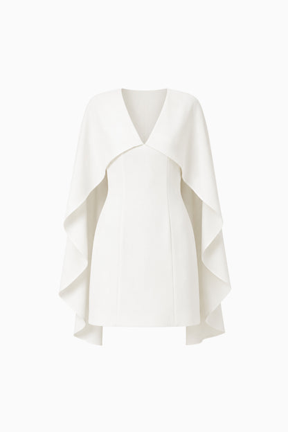 Lilydale Cape Mini Dress In White