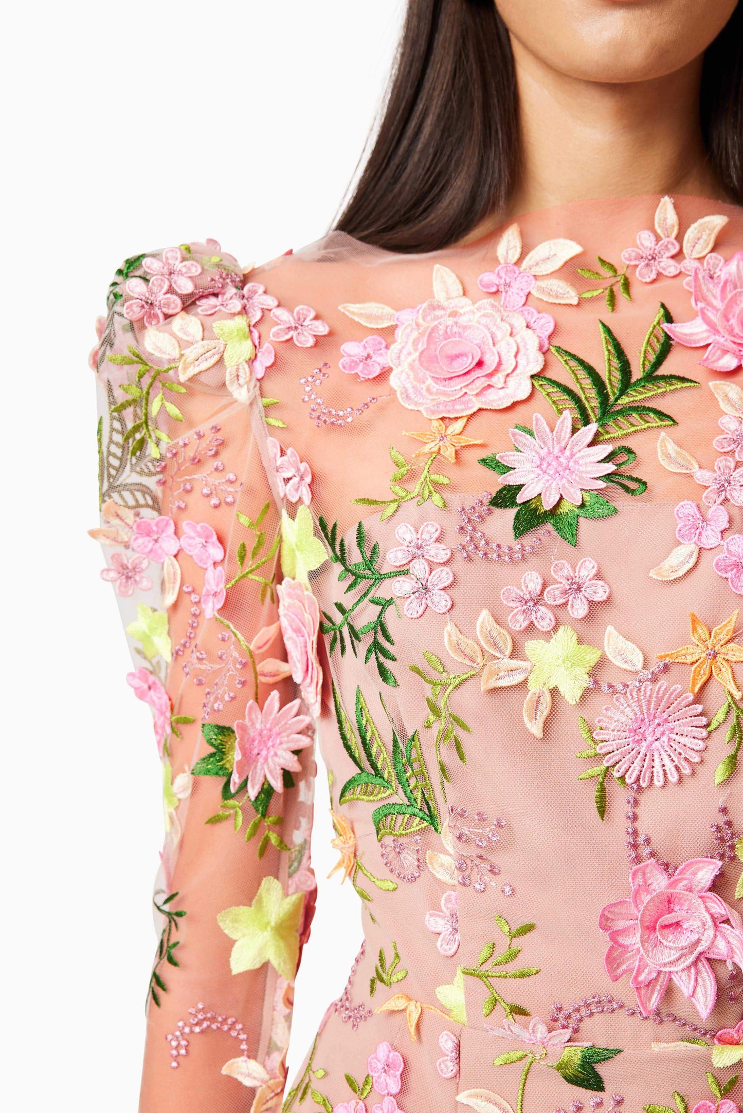 Aella A-line Floral Mini Dress In Pink