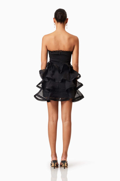 Louise Strapless Mini Dress In Black