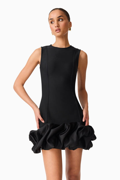 Celia Bubble Mini Dress in Black