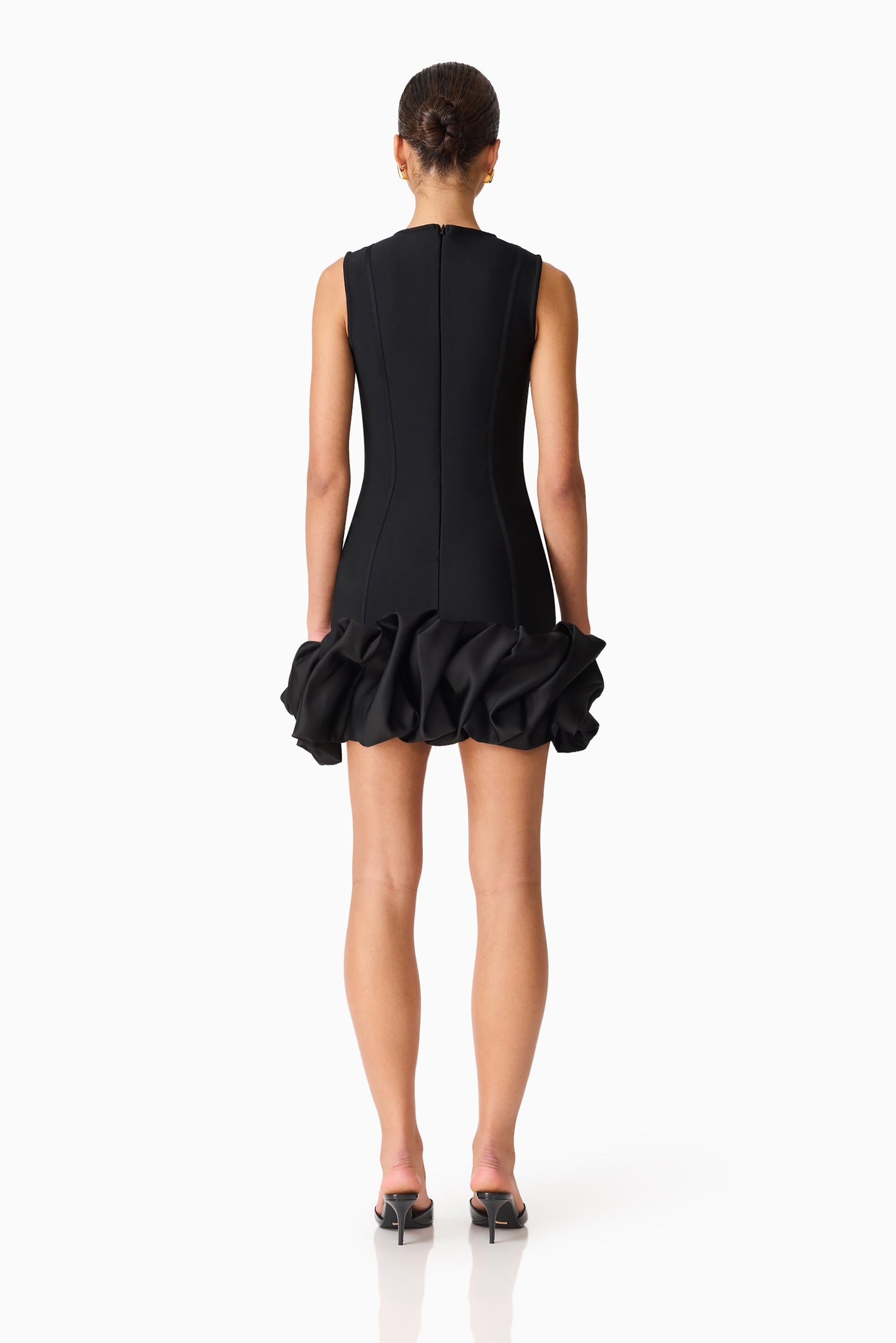 Celia Bubble Mini Dress in Black