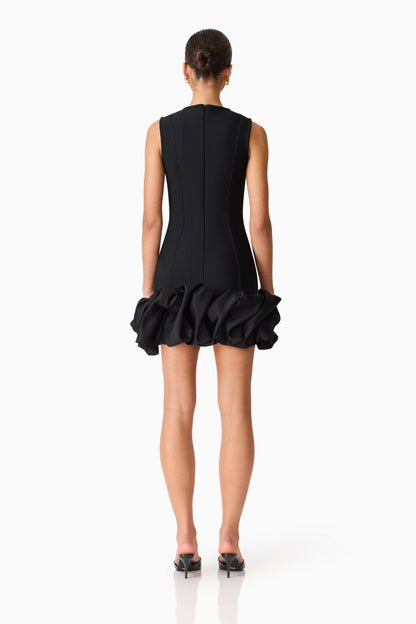 Celia Bubble Mini Dress in Black