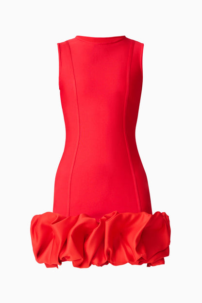 Celia Bubble Mini Dress in Red