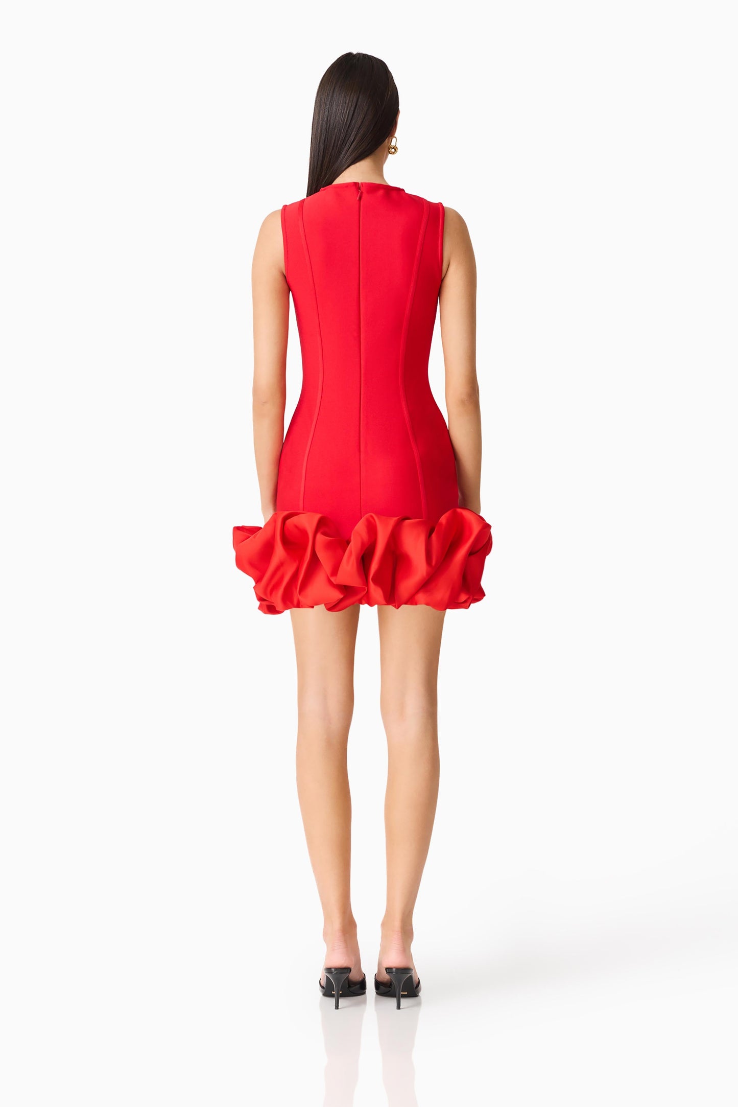 Celia Bubble Mini Dress in Red