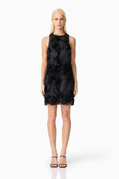 Asher Mini Shift Dress in Black