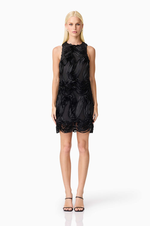 Asher Mini Shift Dress in Black