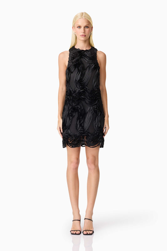 Asher Mini Shift Dress in Black
