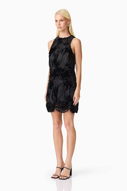 Asher Mini Shift Dress in Black