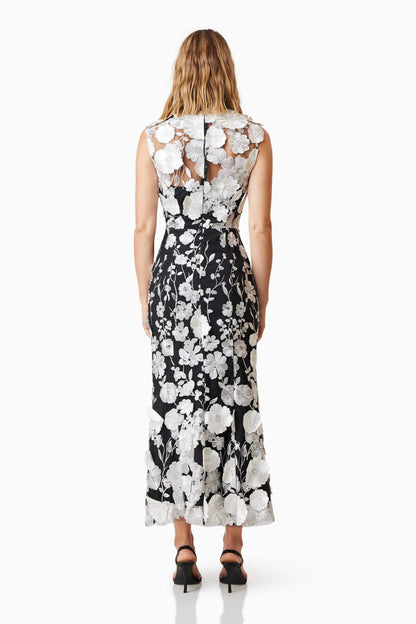 Selene Cocktail Midi Dress Black
