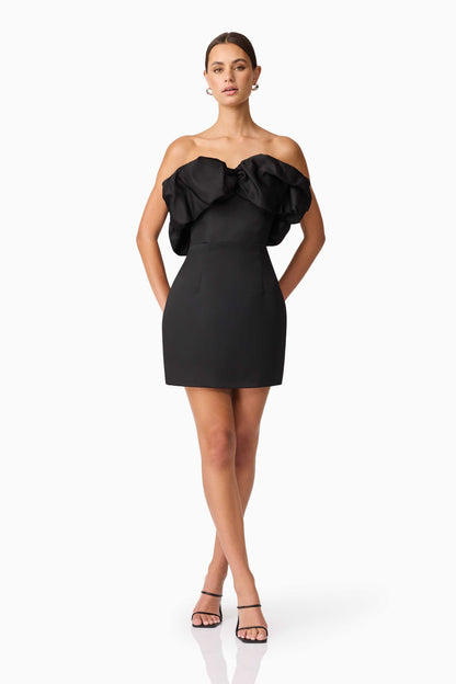 Sharon Strapless Mini Dress in Black