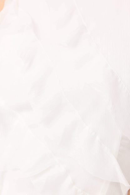 Celeana Textured Sheer Maxi Dress in White
