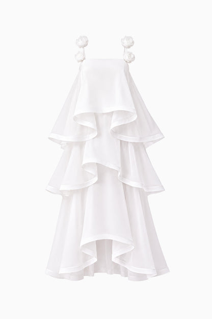 Thalia Tiered Gown in White
