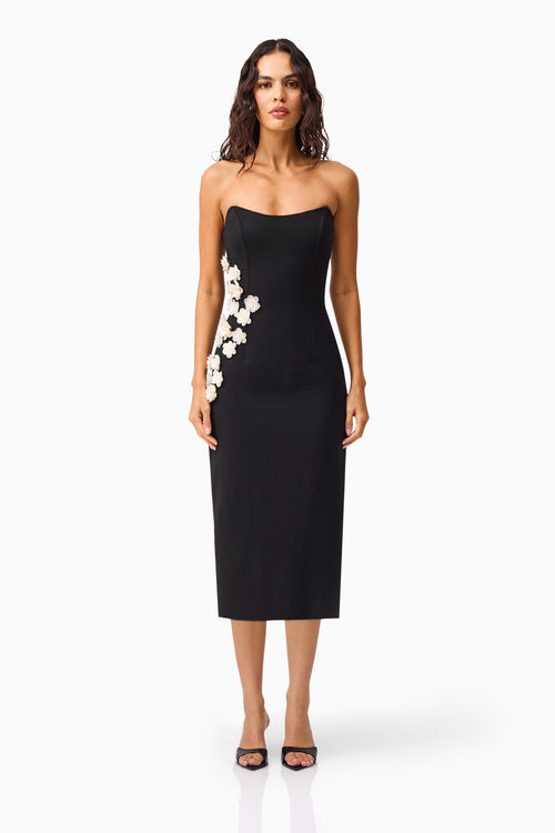 Yasmine Strapless Maxi Dress in Black