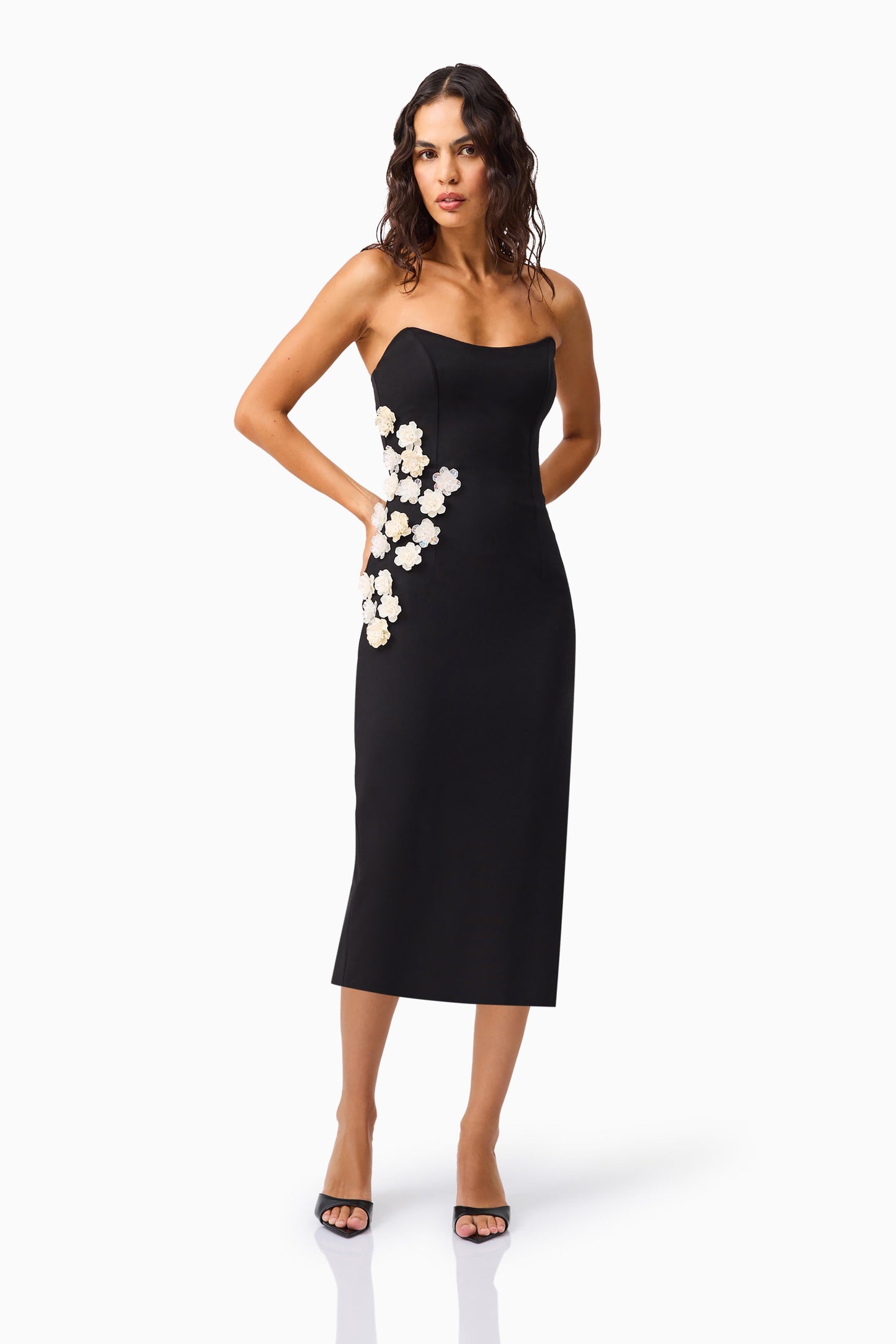 Yasmine Strapless Maxi Dress in Black