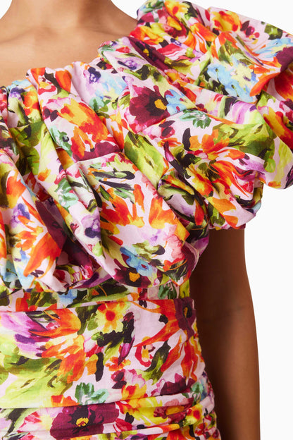 Elira Printed Mini Dress In Florals