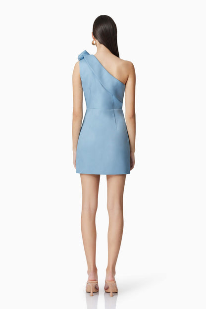 Celia Mini Asymmetrical Dress in Blue