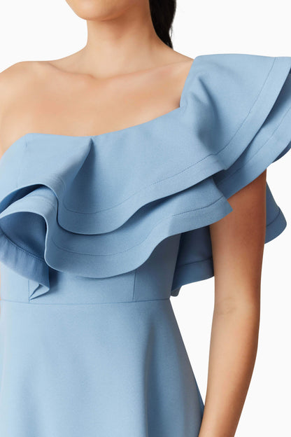 Celia Midi Dress in Blue