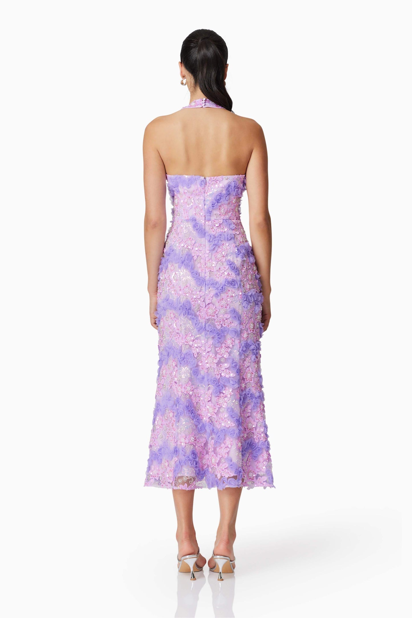 Vonni Halter Maxi Dress in Purple