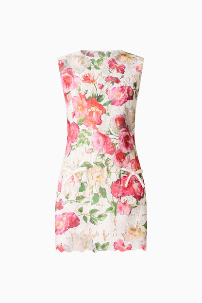 Roselle Shift Mini Dress Pink Floral