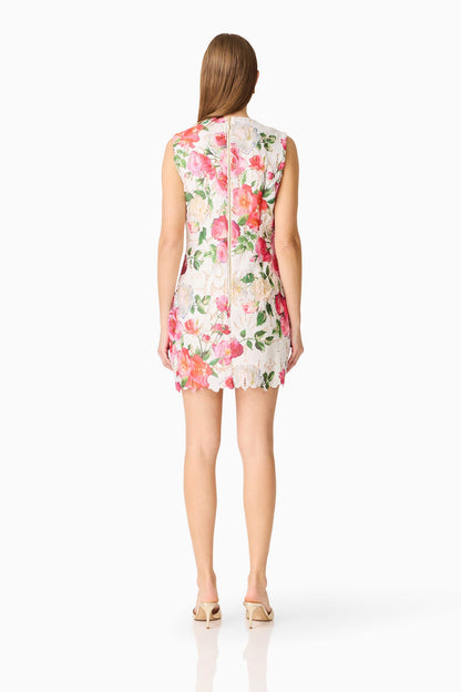 Roselle Shift Mini Dress Pink Floral