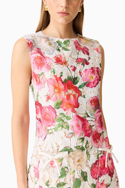 Roselle Shift Mini Dress Pink Floral