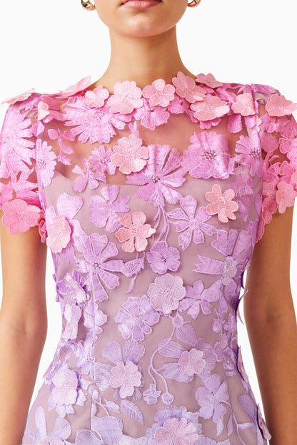 Elle Mini Dress in Pink & Blue Ombre