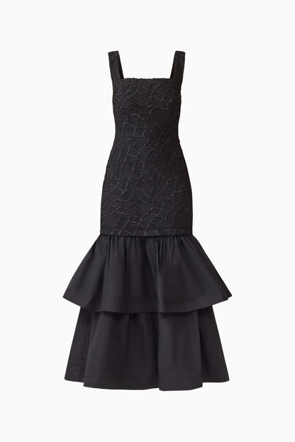 Alexandra Tiered Gown in Black