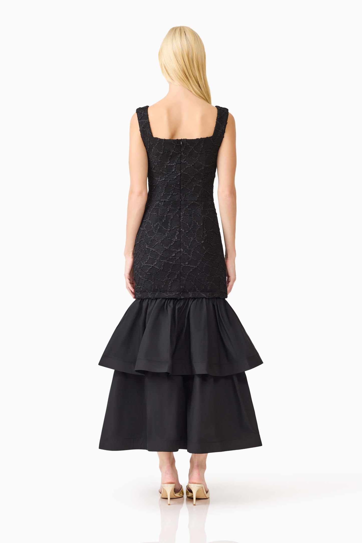 Alexandra Tiered Gown in Black