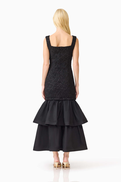 Alexandra Tiered Gown in Black