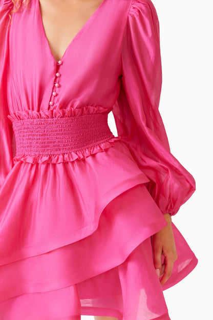 Kalani Long Sleeve Mini Dress Pink