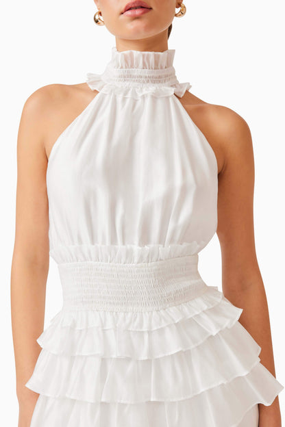 Kalani Halter Maxi Dress in White