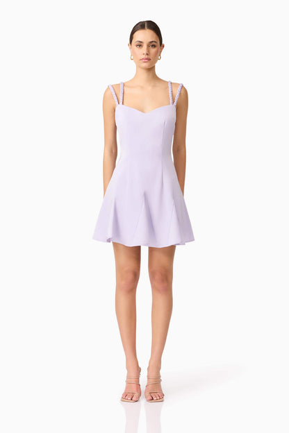 Anika A-Line Mini Dress in Purple
