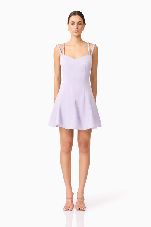 Anika A-Line Mini Dress in Purple