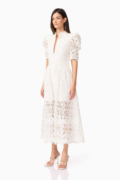 Carli Midi Shirt Dress in White