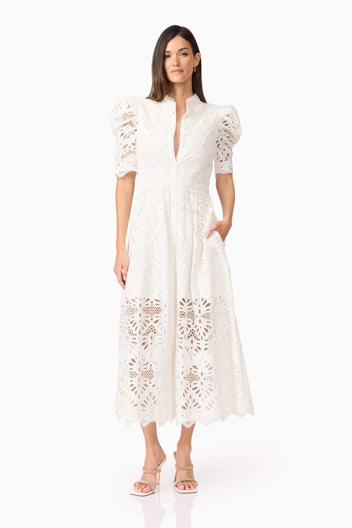 Carli Midi Shirt Dress in White