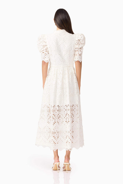 Carli Midi Shirt Dress in White