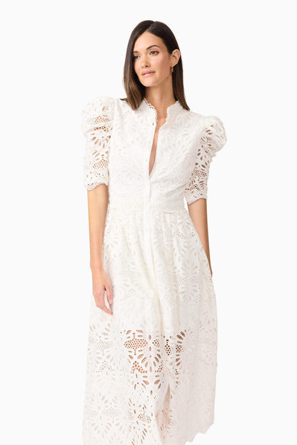 Carli Midi Shirt Dress in White