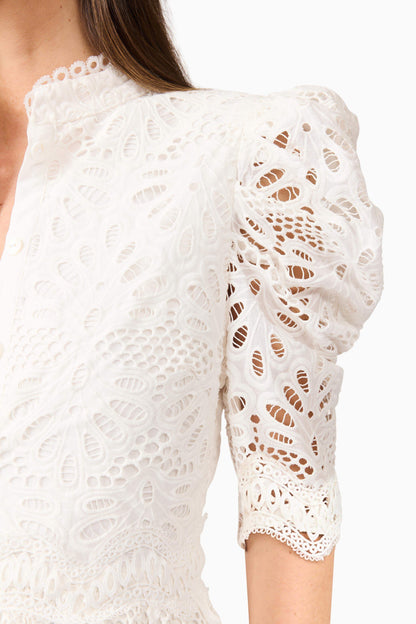 Carli Midi Shirt Dress in White