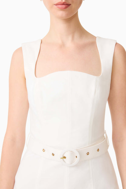 Nydia Fit & Flare Maxi Dress in White