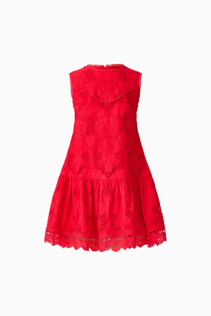 Giovanna Shift Mini Dress in Red