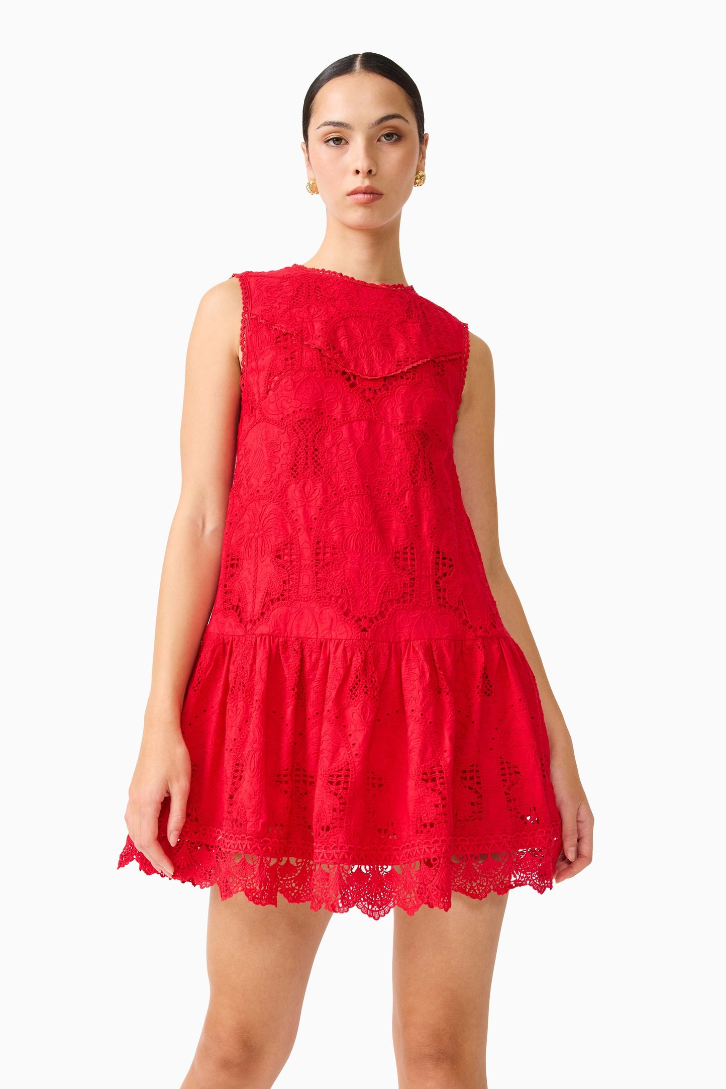 Giovanna Shift Mini Dress in Red