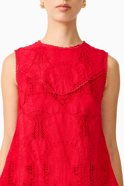 Giovanna Shift Mini Dress in Red