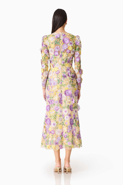 Shannon 3D Floral Midi Dress