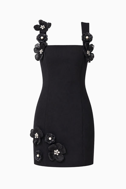 Chantelle Floral Mini Dress in Black