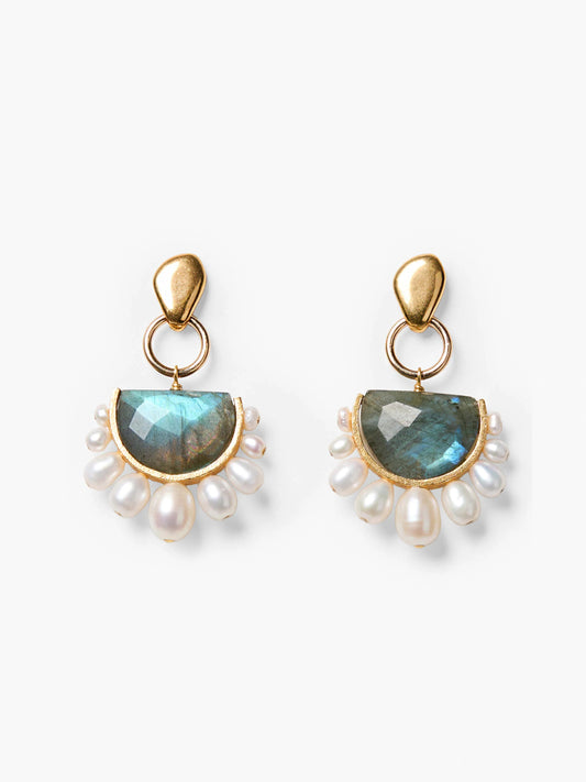 Chan Luu Labradorite And Pearl Earrings