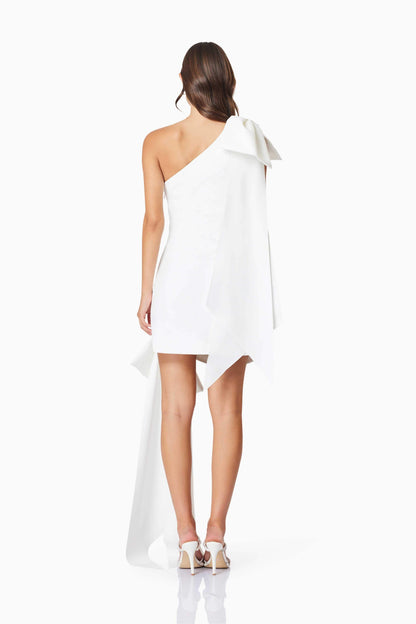 Bethany Mini Bow Party Dress In White