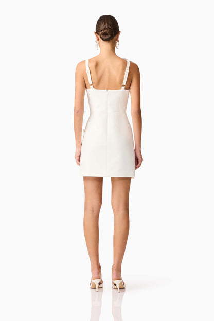 Mira Sweetheart Mini Dress in White
