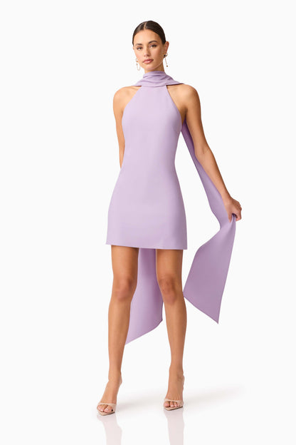 Mira Halter Mini Dress in Purple