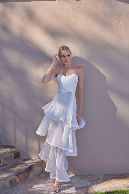 Kalani Strapless Maxi Dress in White